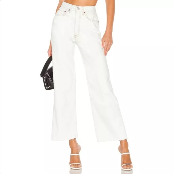 RE/DONE x Levi’s Originals High Rise Wide Leg Crop 25 in Bleach Light 01 RARE - Picture 1 of 16